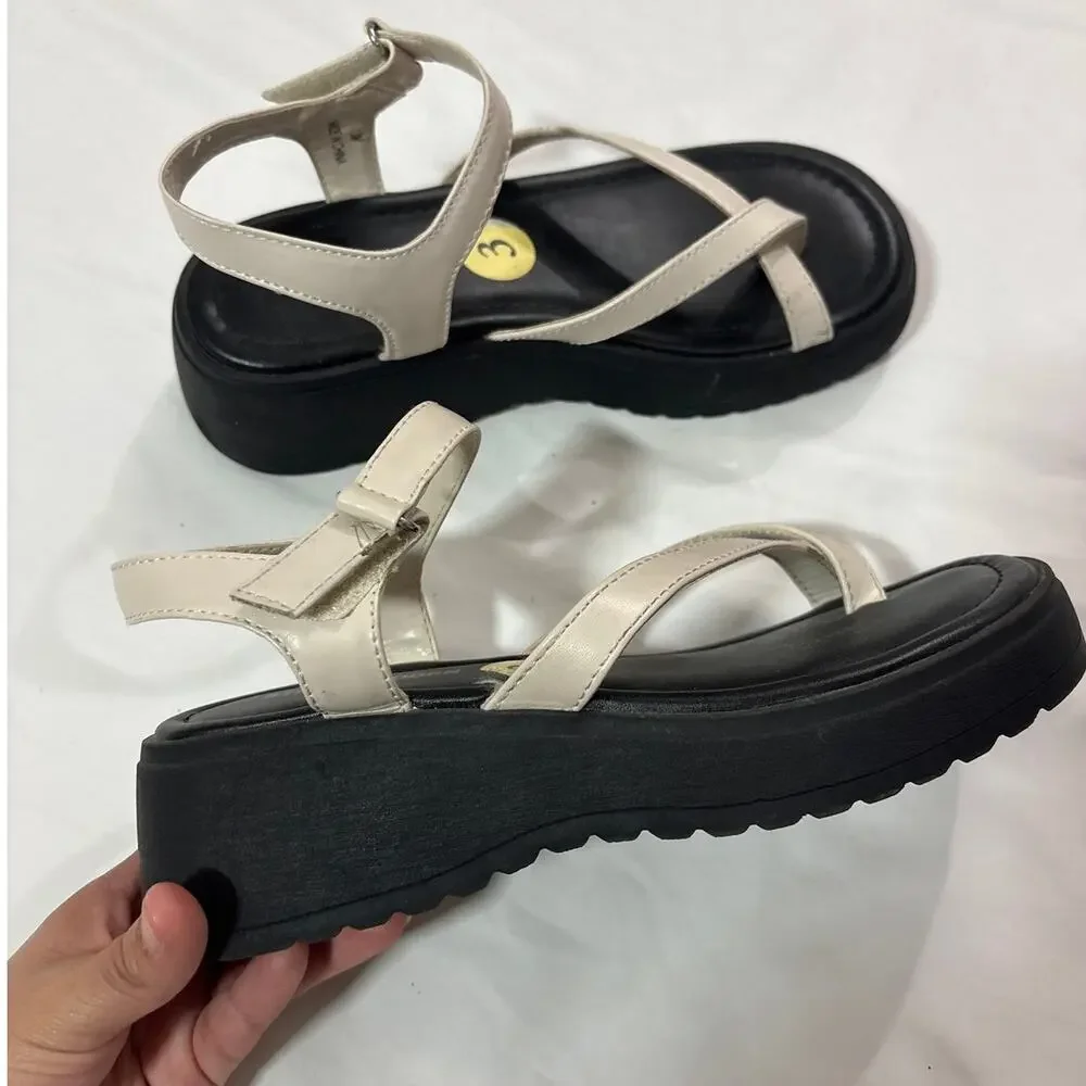Steve Madden Kids Girls 3 Youth Platform Sandals Strappy Chunky Summer Vacation